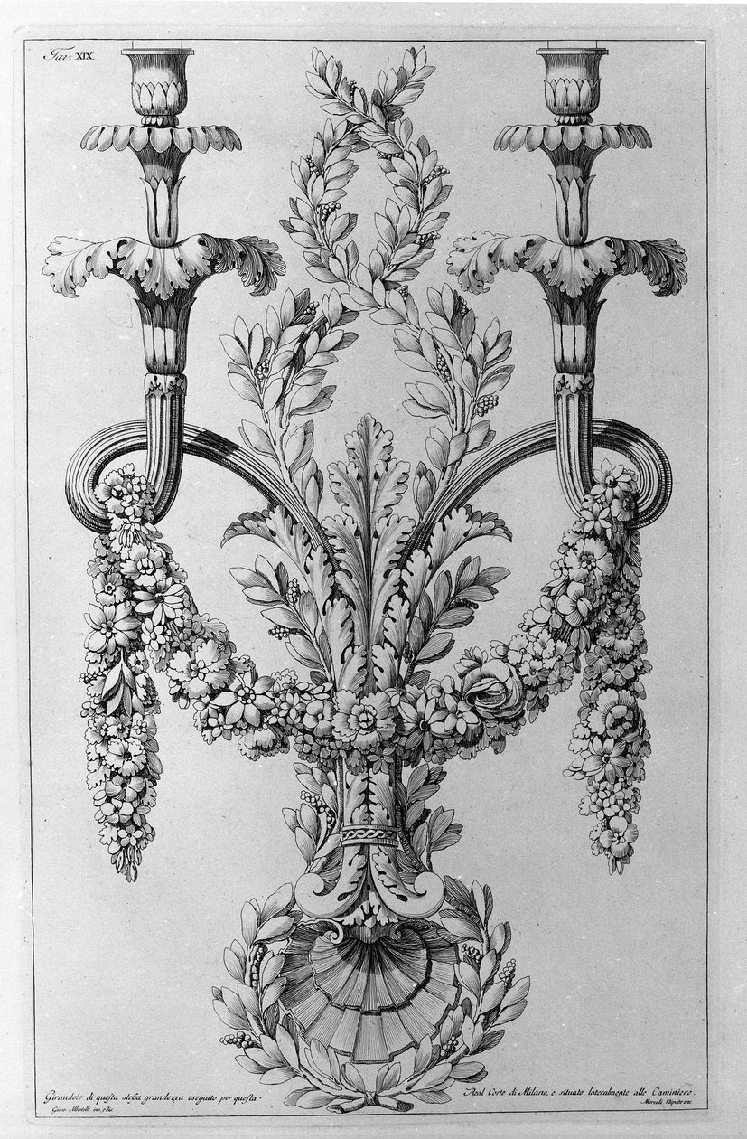 Pynt. Tegning av Giovanni Piranesi (kjent som Piranese) (1720-1778). av Giovanni Battista Piranesi