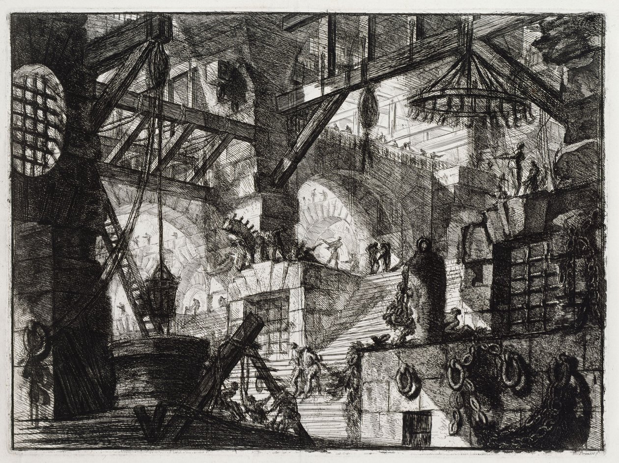 Brønnen med heiseverk (plate 13 i: Carceri d