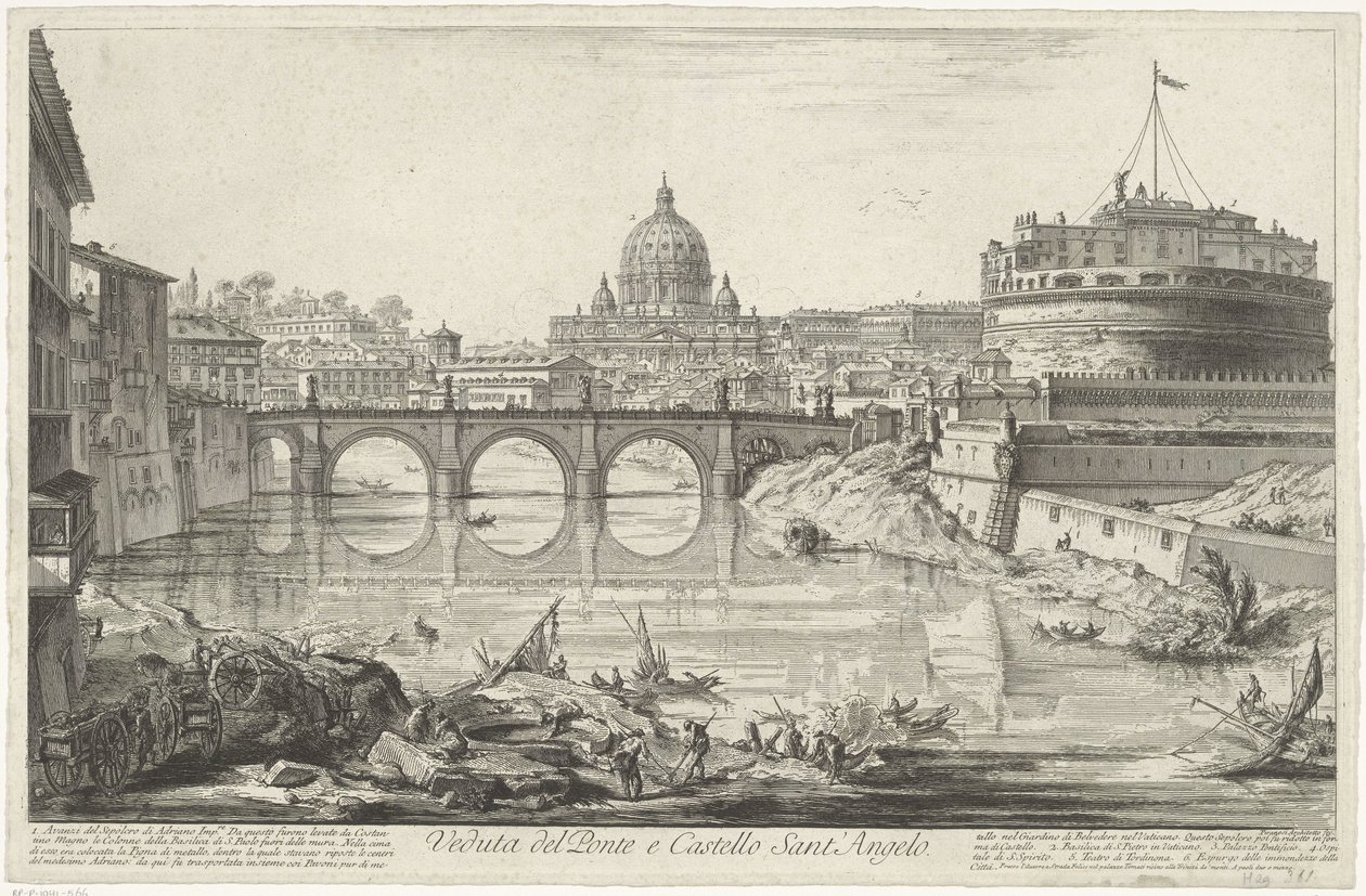 Engelenbrug en Engelenburcht te Roma Utsikt over Ponte og Castello Sant