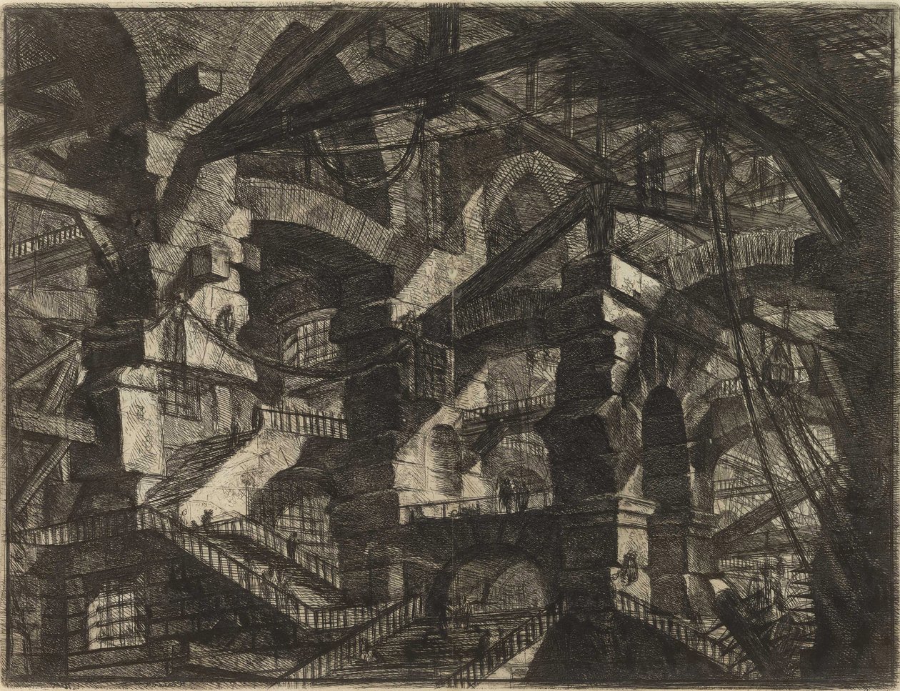 Fra serien The Imaginary Prisons (The Prisons of Invention) av Piranesi, Giovanni Battista (1720-1778). Kobberstikk, ca 1761, privat samling av Giovanni Battista Piranesi