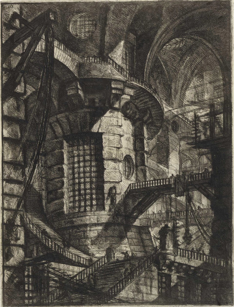 Fra serien The Imaginary Prisons (The Prisons of Invention) av Piranesi, Giovanni Battista (1720-1778). Kobberstikk, ca 1761, privat samling av Giovanni Battista Piranesi