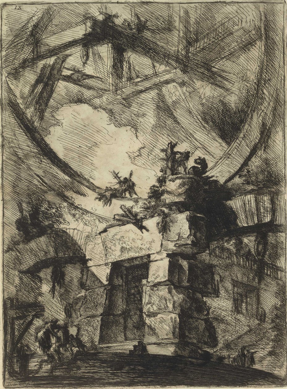 Fra serien The Imaginary Prisons (The Prisons of Invention) av Piranesi, Giovanni Battista (1720-1778). Kobberstikk, ca 1761, privat samling av Giovanni Battista Piranesi
