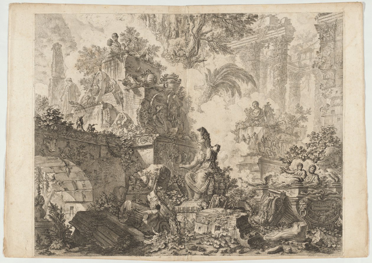 Frontispice, med Statue av Minerva av Giovanni Battista Piranesi