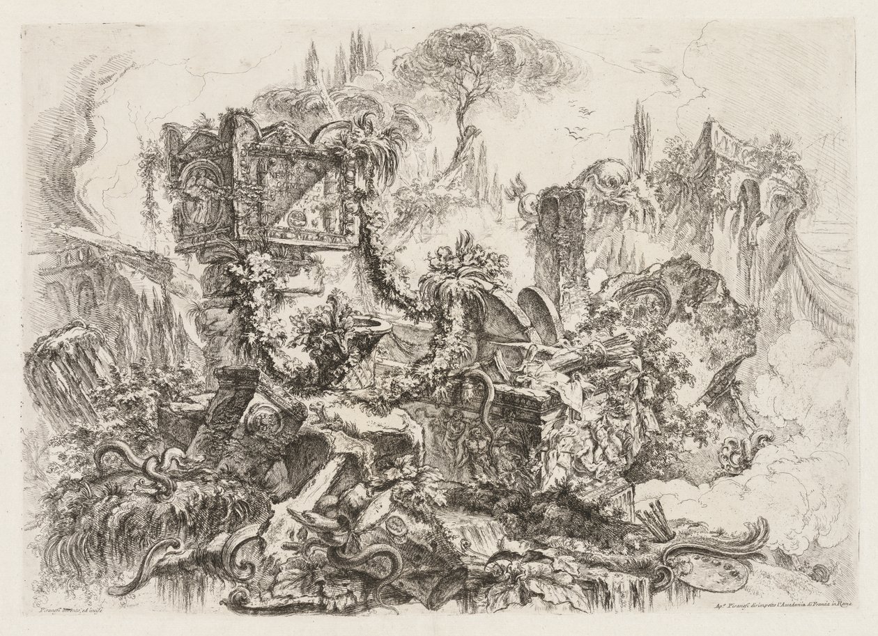 Groteschi: Ruiner med slanger av Giovanni Battista Piranesi
