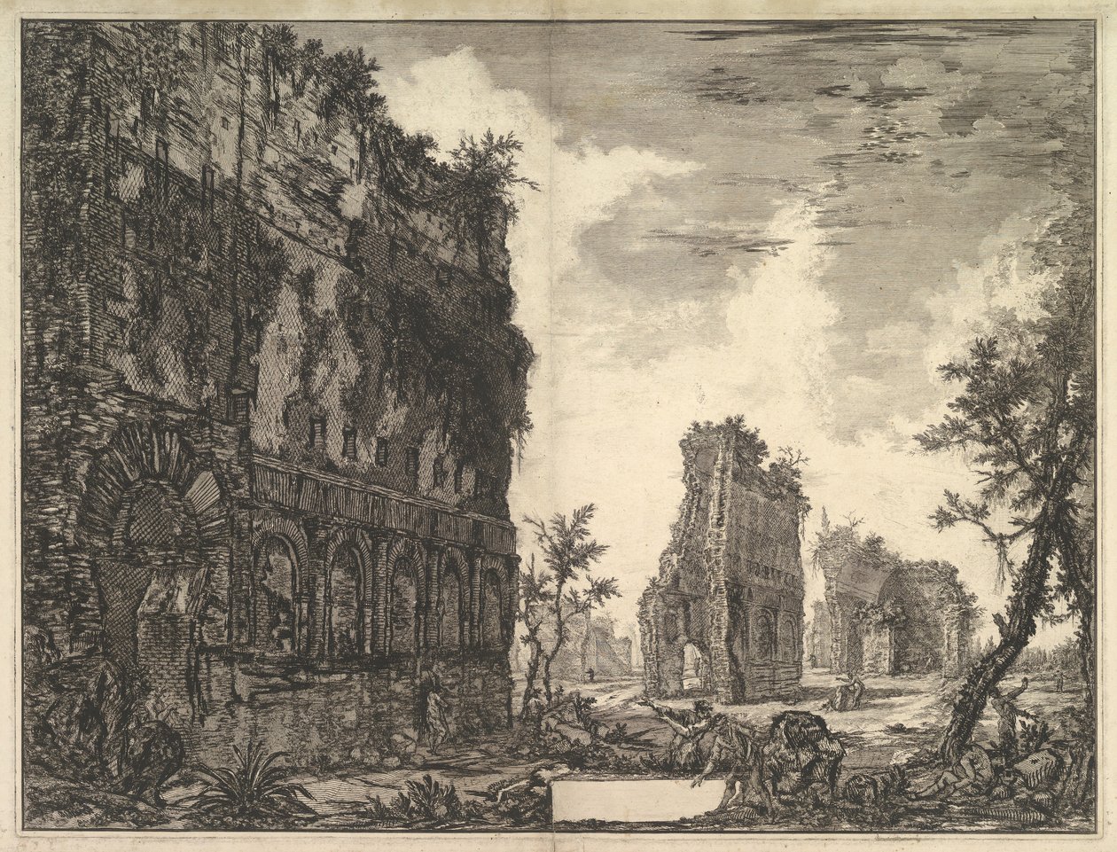 Hadrians villa: Piazza Oro Piazza of Gold Utsikt over restene av Circonfe ..., ca. 1776. av Giovanni Battista Piranesi
