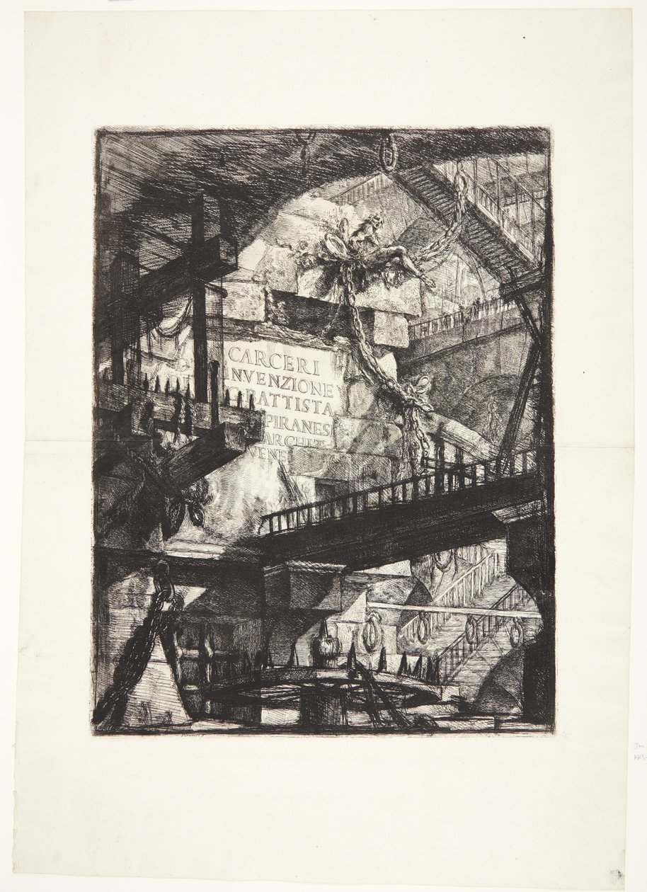 Fantasifulle fengsler. Tittel av Giovanni Battista Piranesi