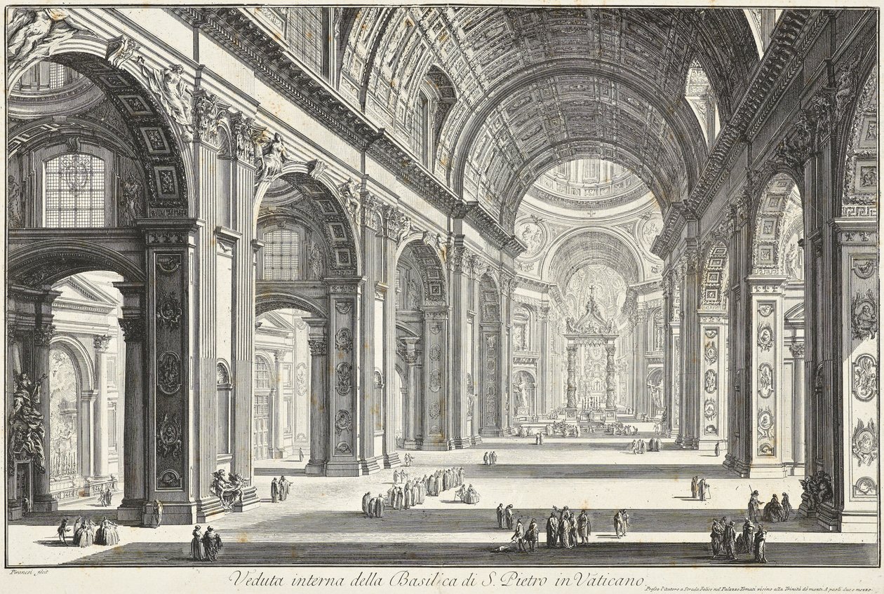 Interiør av Peterskirken i Vatikanet av Giovanni Battista Piranesi