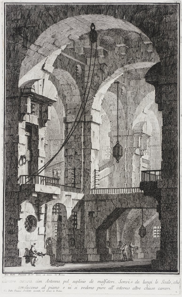Interiør i et fengsel av Giovanni Battista Piranesi