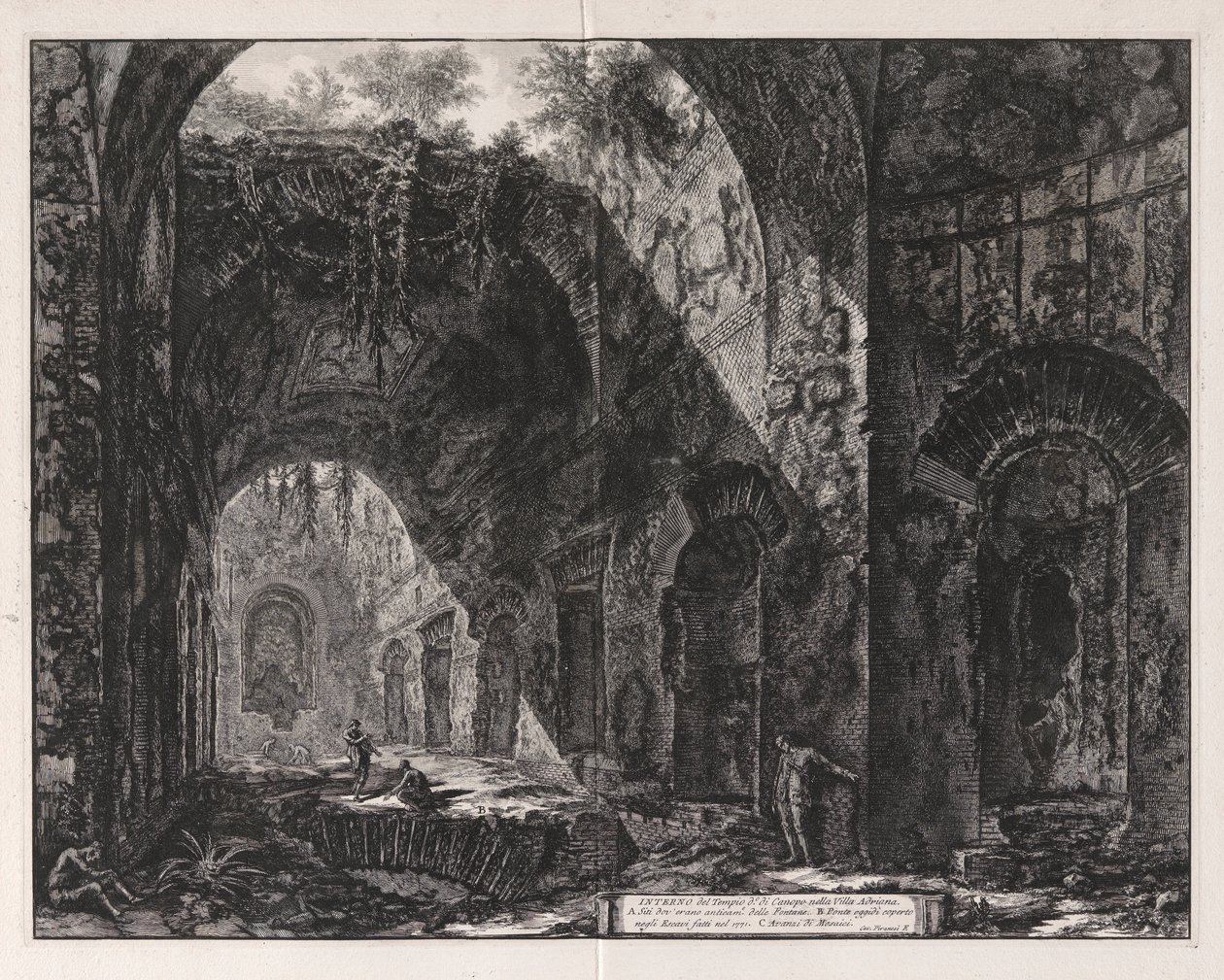 Det indre av tempelet sies å være av Canopus ved Hadrian av Giovanni Battista Piranesi