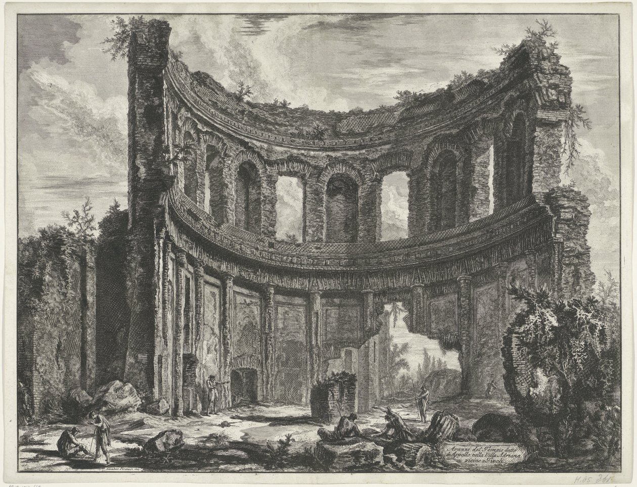 Kleine paleis i Villa Adriana t og Tivoli Rester av tempelet kalt Appollo i Hadrians villa nær Tivoli (tittel på objekt) Gezichten op Roma (serietittel) Utsikt over Roma designet og gravert av Giambattista Piranesi-arkitekten Ve (nez) iano (serien av Giovanni Battista Piranesi