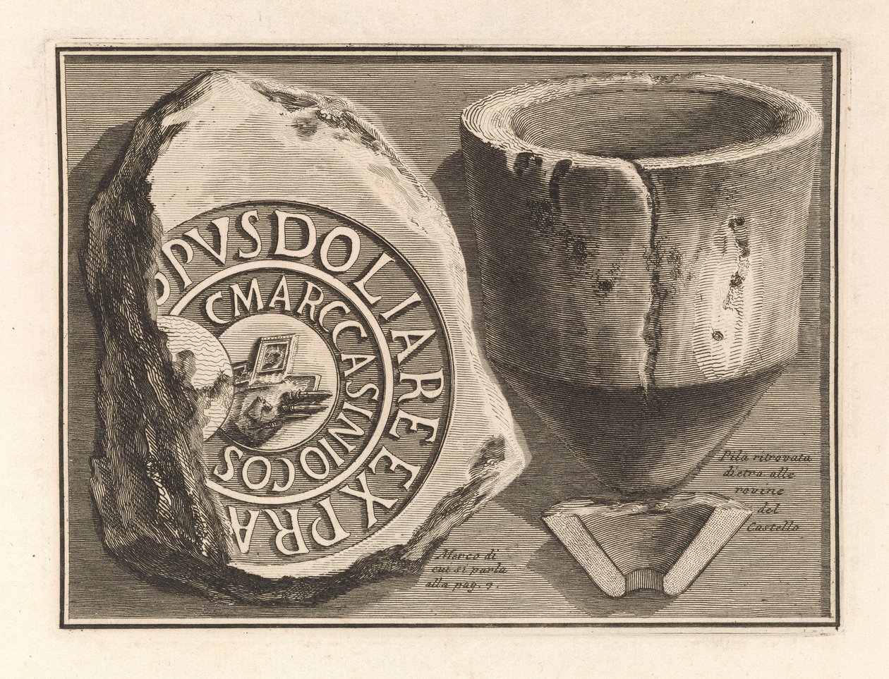 Ruinene av slottet av av Giovanni Battista Piranesi