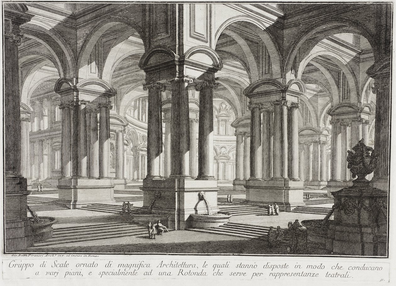 Praktfullt arkitektonisk rom av Giovanni Battista Piranesi