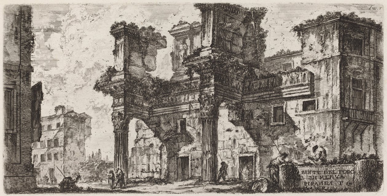 En del av Forum of Nerva av Giovanni Battista Piranesi