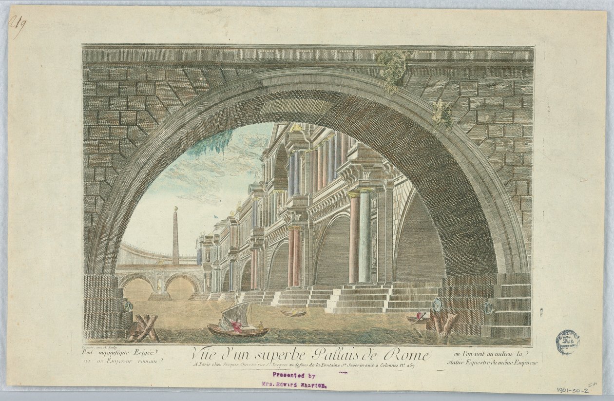 Peep-show, utsikt over en fantastisk Pallais i Roma av Giovanni Battista Piranesi