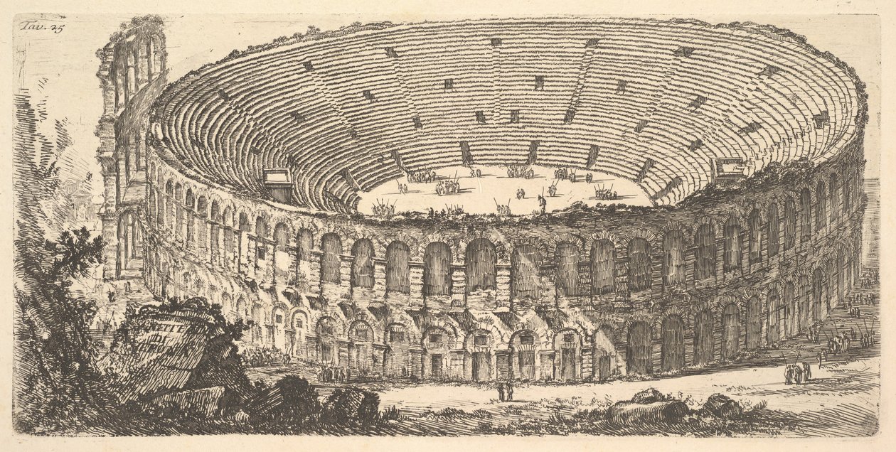 Plate 25: Amphitheatre of Verona Amphitheatre of Verona, ca. 1748. av Giovanni Battista Piranesi