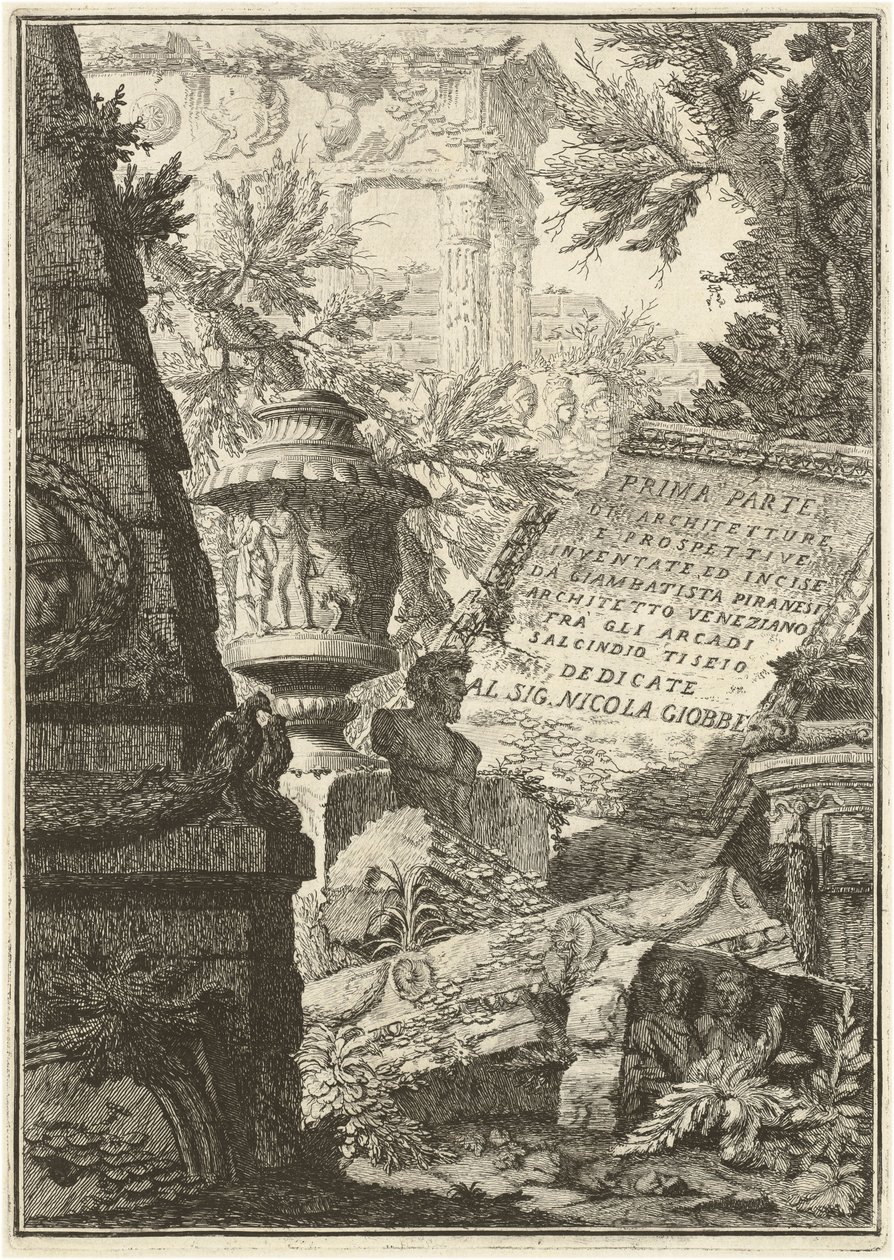 Første del av Architectures, and Perspectives (første utgave, tredje utgave) av Giovanni Battista Piranesi