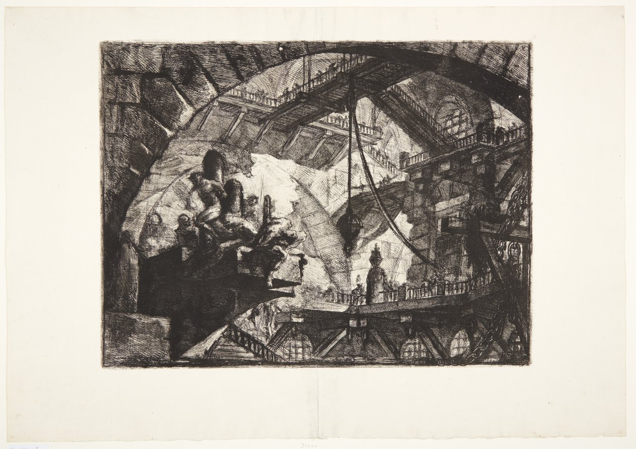 Fanger på en projisert plattform av Giovanni Battista Piranesi