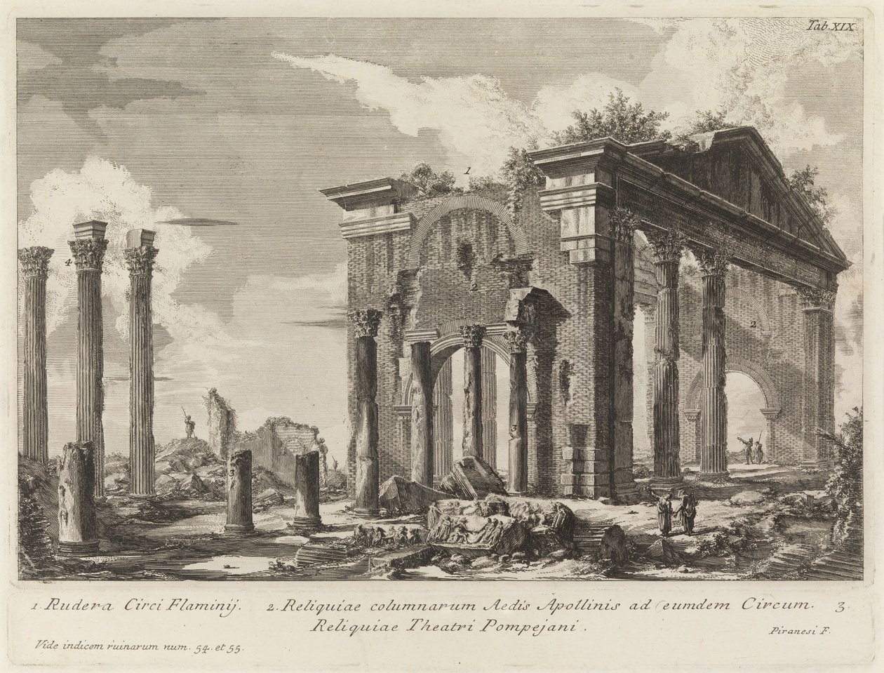 Ruinene av Octavias portiko av Giovanni Battista Piranesi