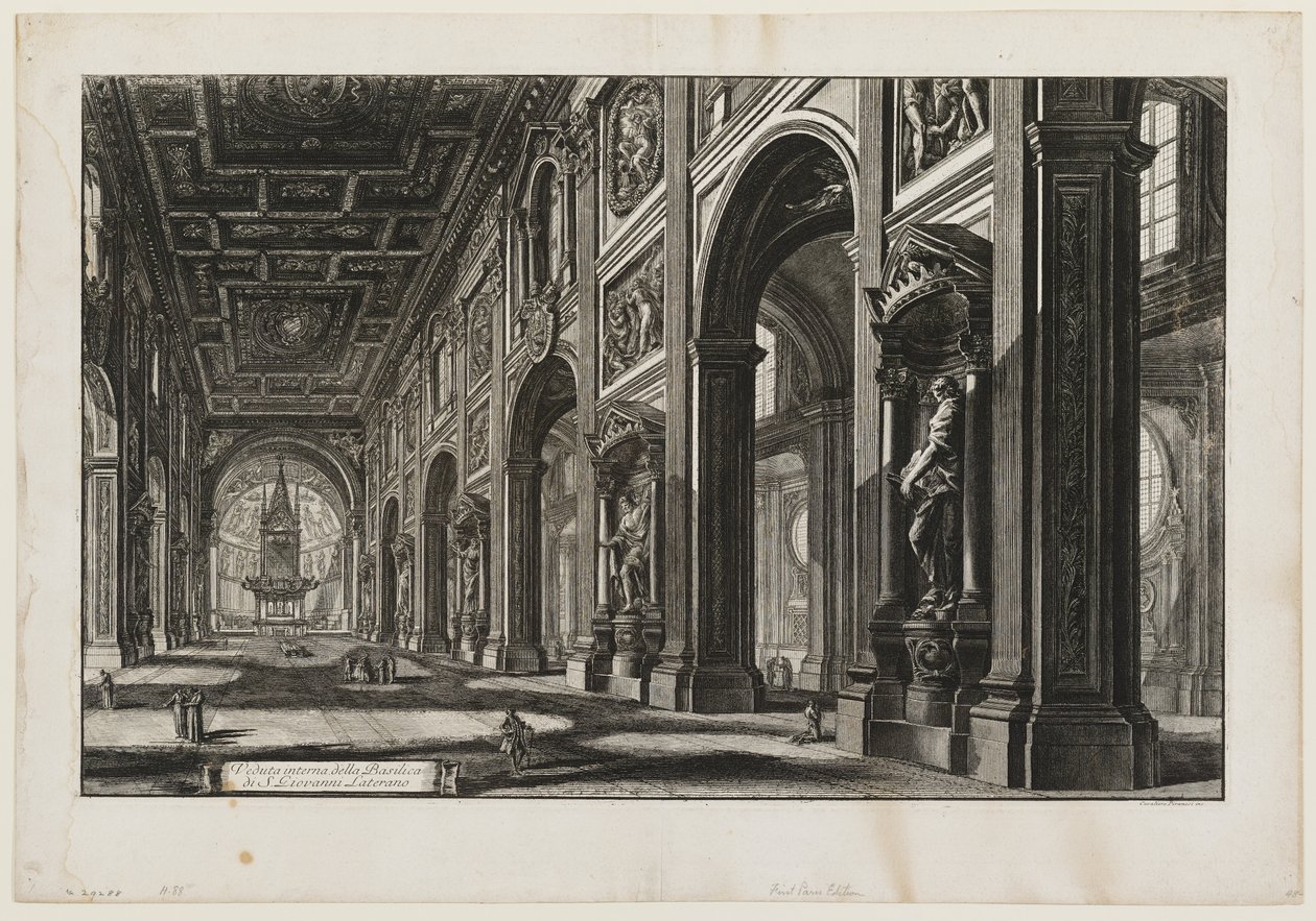 San Giovanni in Laterano, interiør av Giovanni Battista Piranesi