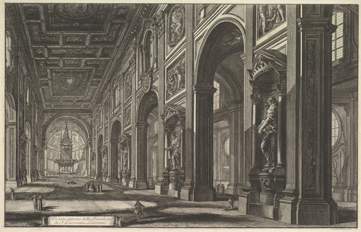 S. Giovanni i Laterano. Interiør, ca. 1768. av Giovanni Battista Piranesi