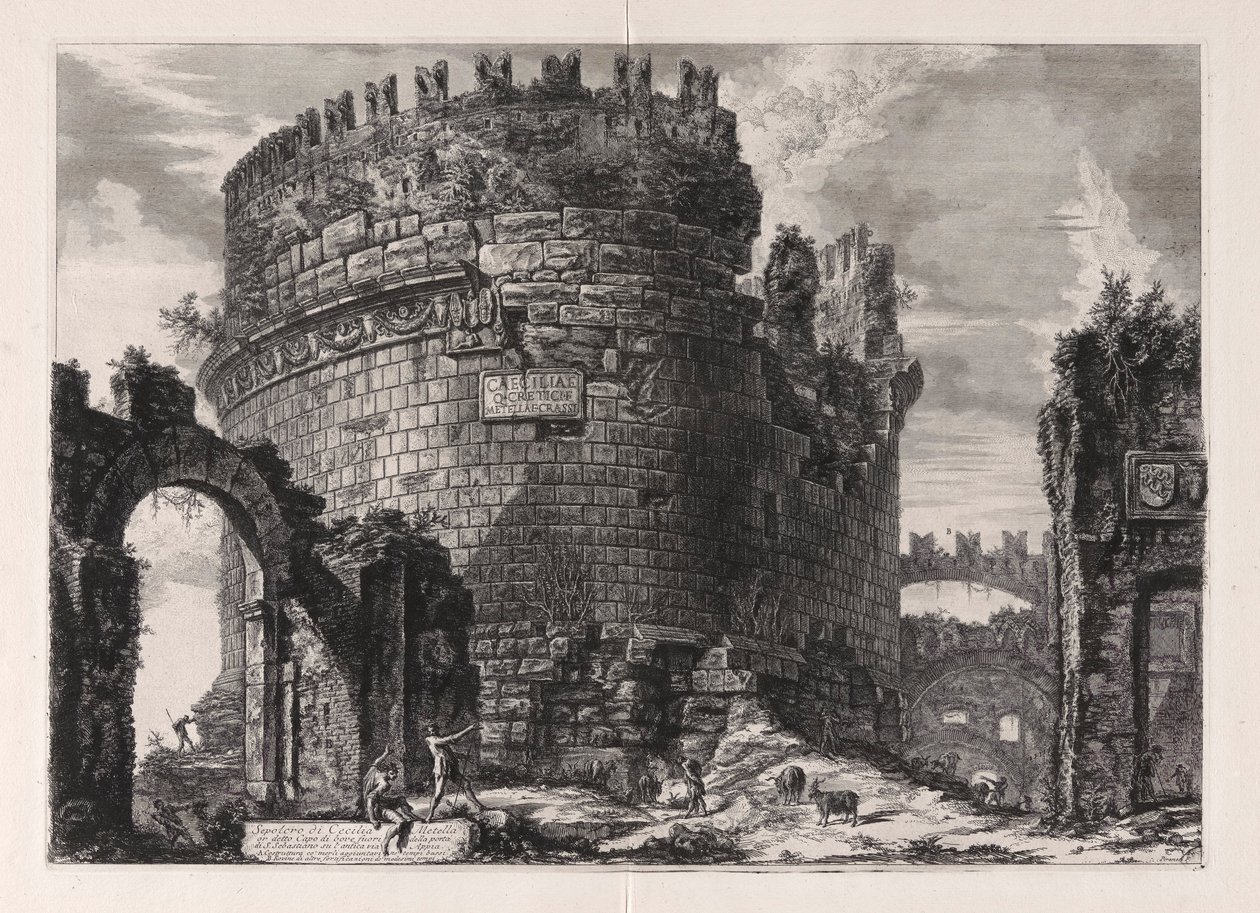 Graven til Cecilia Metella av Giovanni Battista Piranesi