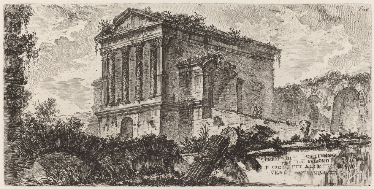 Temple of Clitumno mellom Foligno og Spoletti av Giovanni Battista Piranesi