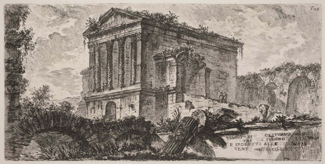 Clitumnus-tempelet mellom Foligno og Spoleto av Giovanni Battista Piranesi