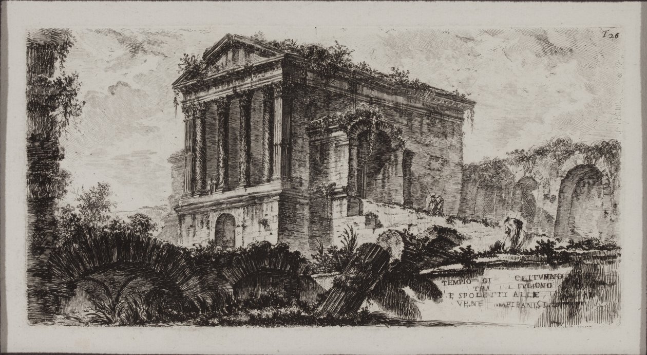 Temple of Clitumnus mellom Fulgino og Spoleto av Giovanni Battista Piranesi