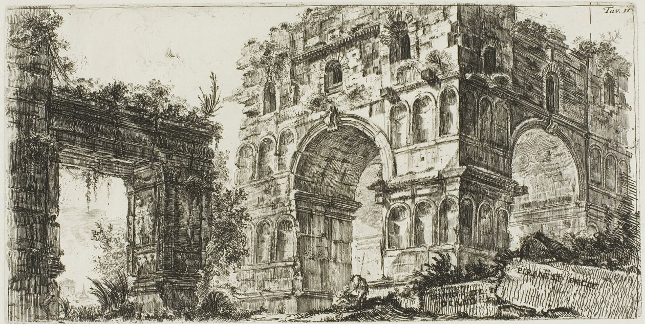 Temple of Janus, plate 11 fra Some Views of Triumphal Arches og andre monumenter av Giovanni Battista Piranesi