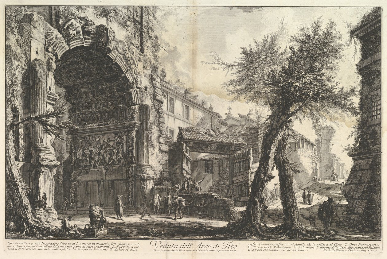 Titusbuen Utsikt over Titusbuen, ca. 1760. av Giovanni Battista Piranesi