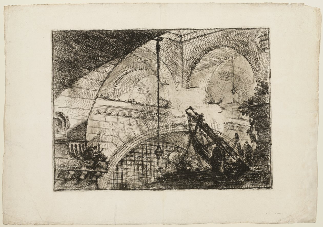The Arch with a Shell Ornament, plate 11 fra Imaginary Prisons av Giovanni Battista Piranesi