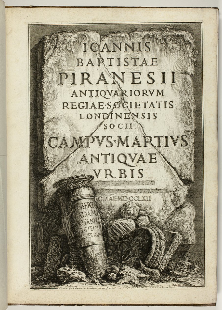 Campus Martius i det gamle Roma, arbeidet til G.B. Piranesi, stipendiat i Royal Society of Antiquaries, London av Giovanni Battista Piranesi