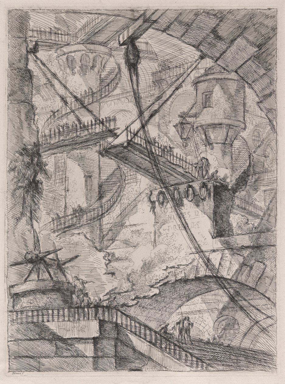 Drawbridge, fra Carceri d av Giovanni Battista Piranesi