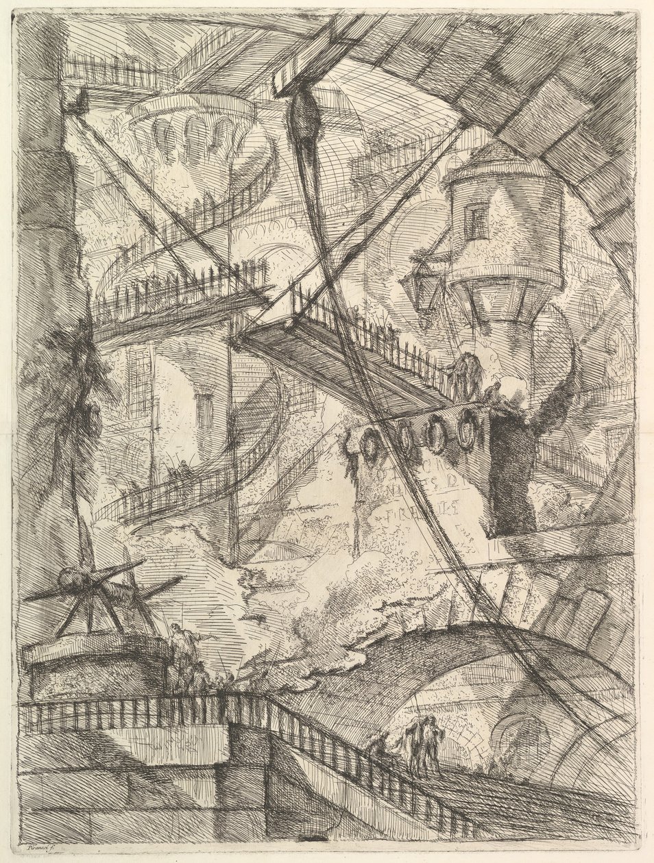 Drawbridge, fra Carceri dinvenzione Imaginary Prisons, ca. 1749-50. av Giovanni Battista Piranesi