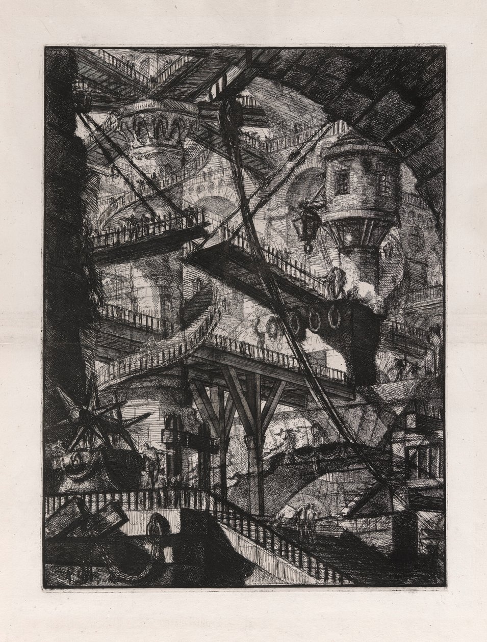 Drawbridge, plate 7 fra Carceri d av Giovanni Battista Piranesi