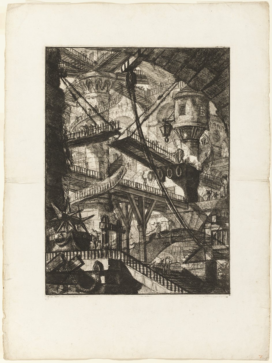Drawbridge, plate 7 fra Imaginary Prisons av Giovanni Battista Piranesi