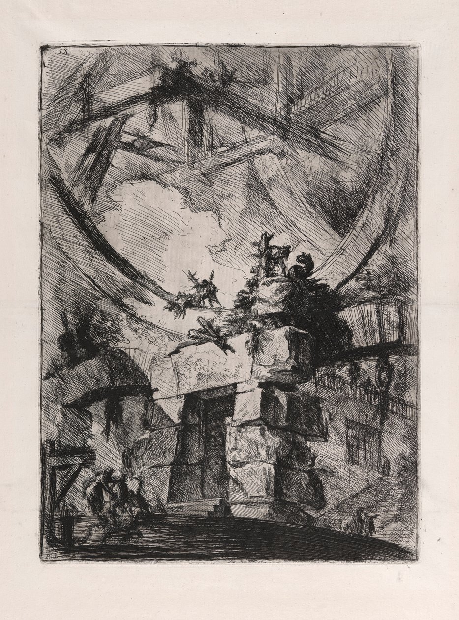 The Giant Wheel, plate 9 fra Carceri d av Giovanni Battista Piranesi