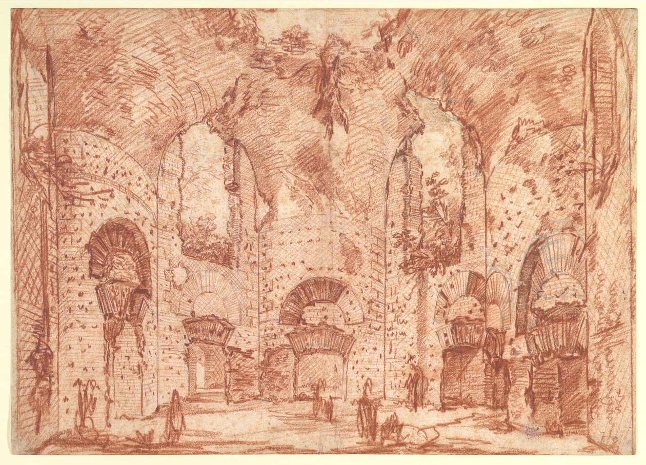 Det åttekantede rommet i de små badene i Hadrians villa (Tivoli) av Giovanni Battista Piranesi