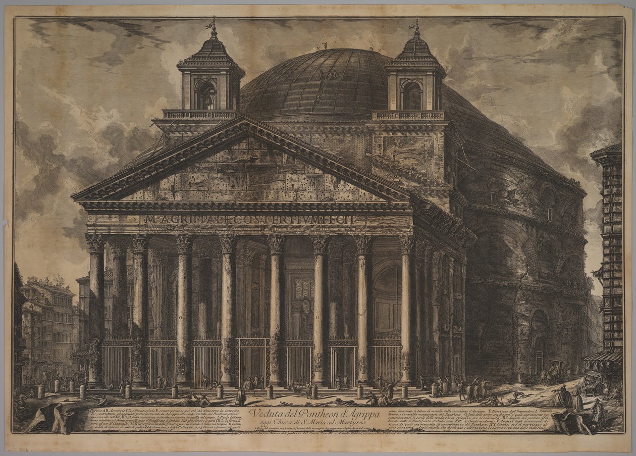 Pantheon eksteriør Utsikt over Pantheon of Agrippa i dag Church of S. Maria ad Martyres, 1720-78. av Giovanni Battista Piranesi