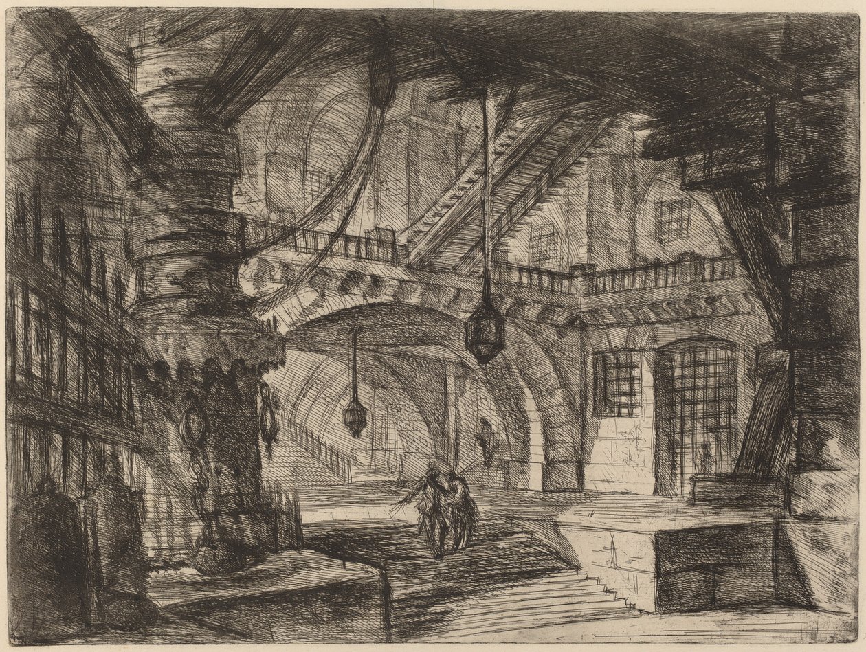 Bryggen med kjeder av Giovanni Battista Piranesi