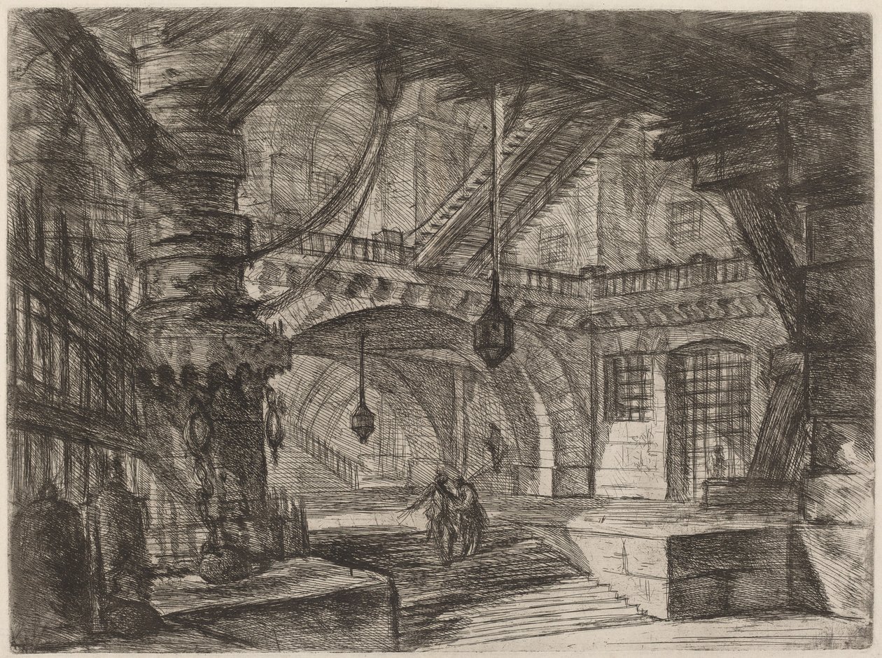 Bryggen med kjeder av Giovanni Battista Piranesi