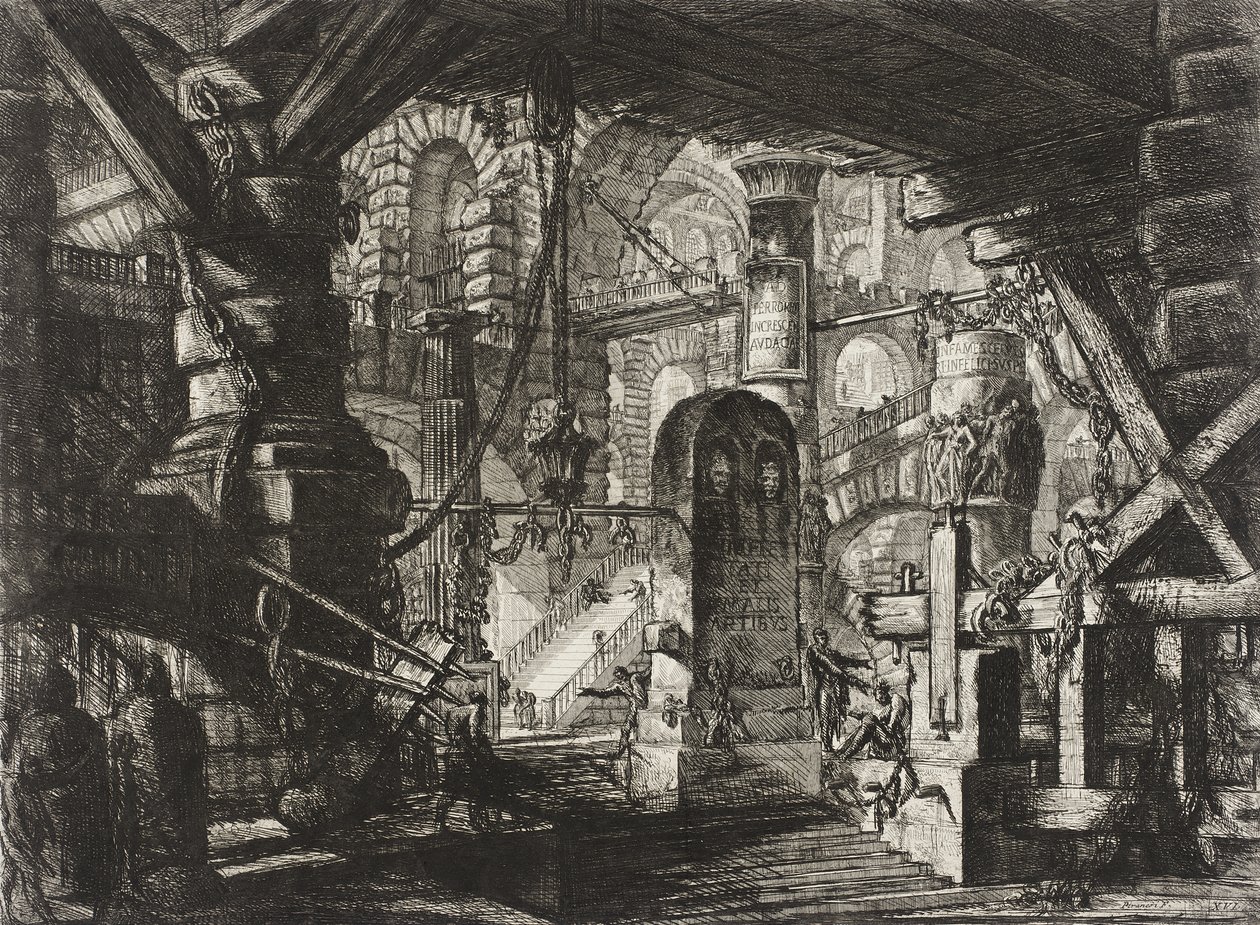 Bryggen med kjettinger av Giovanni Battista Piranesi