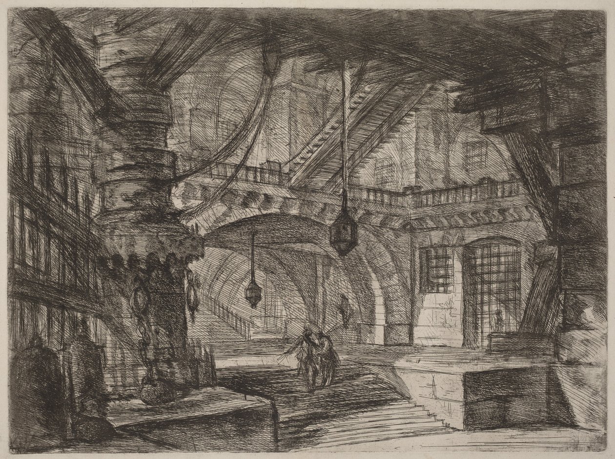 Bryggen med kjettinger av Giovanni Battista Piranesi