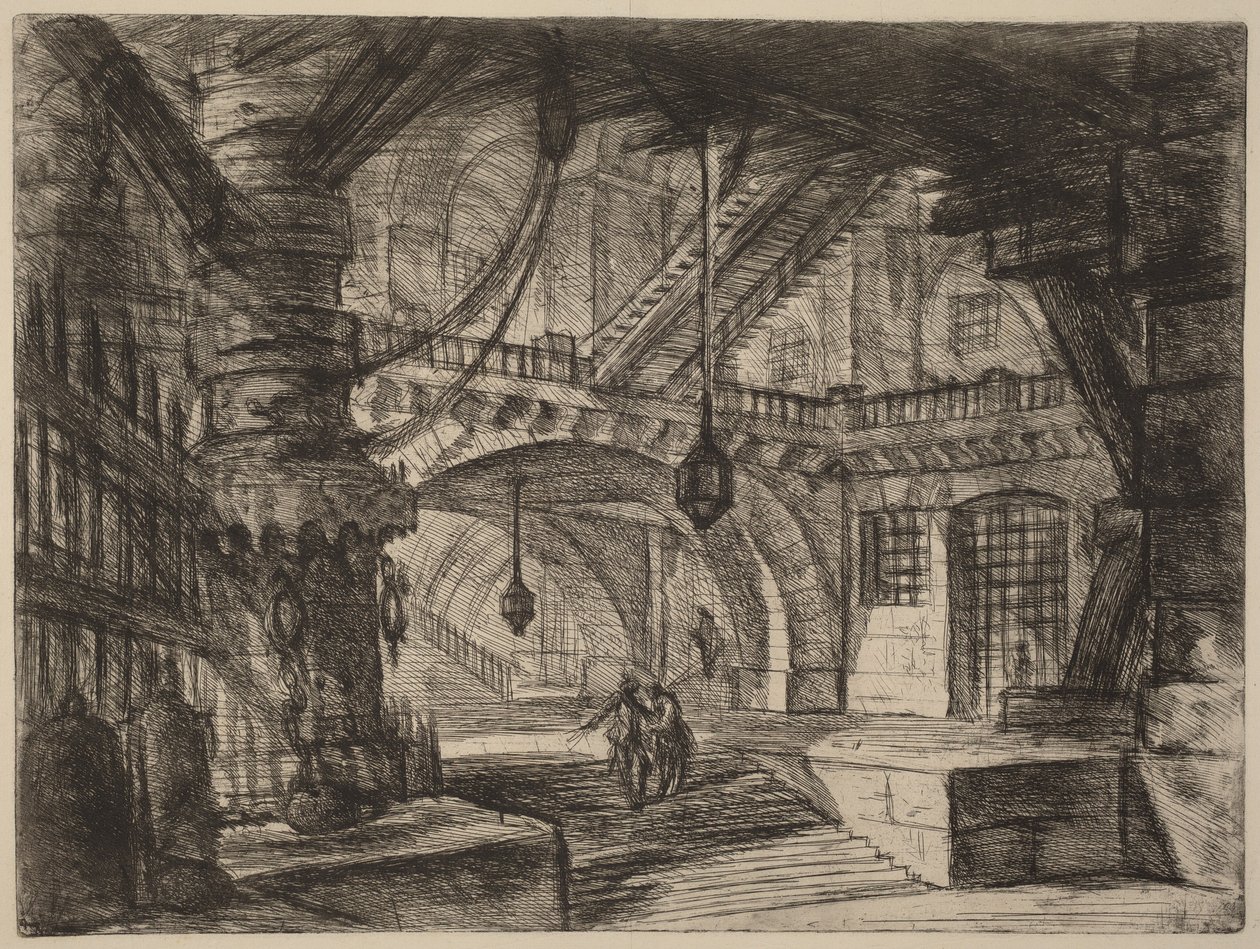 Brygga med kjettinger av Giovanni Battista Piranesi