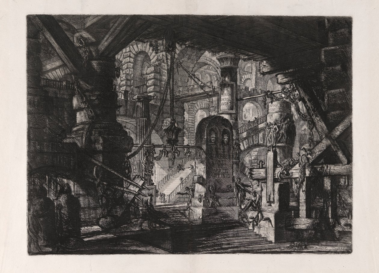 The Pier with Chains, plate 16 fra Carceri d av Giovanni Battista Piranesi