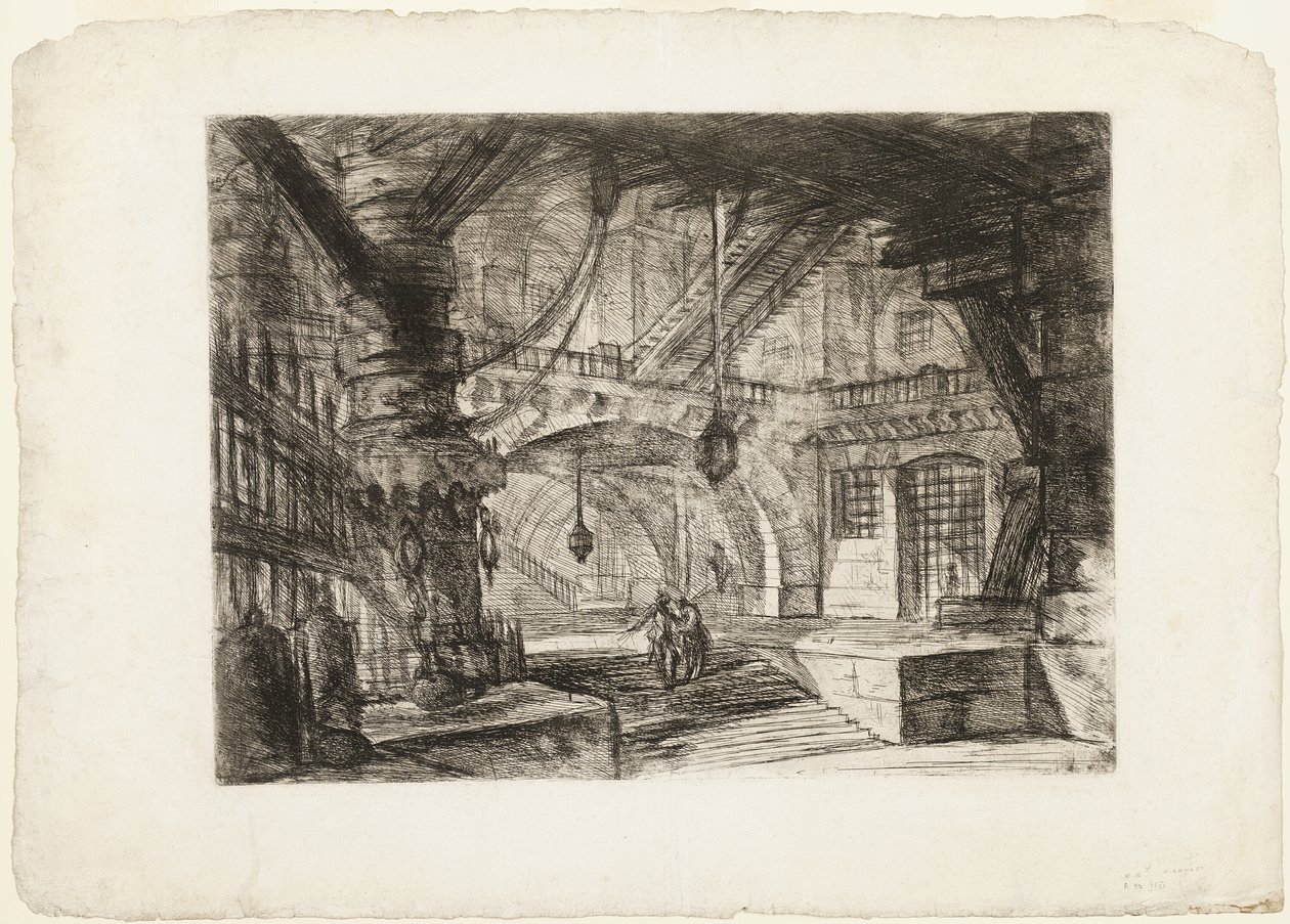 The Pier with Chains, plate 16 fra Imaginary Prisons av Giovanni Battista Piranesi