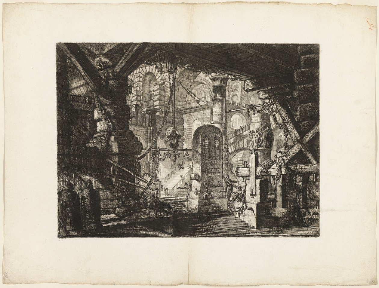 The Pier with Chains, plate 16 fra Imaginary Prisons av Giovanni Battista Piranesi