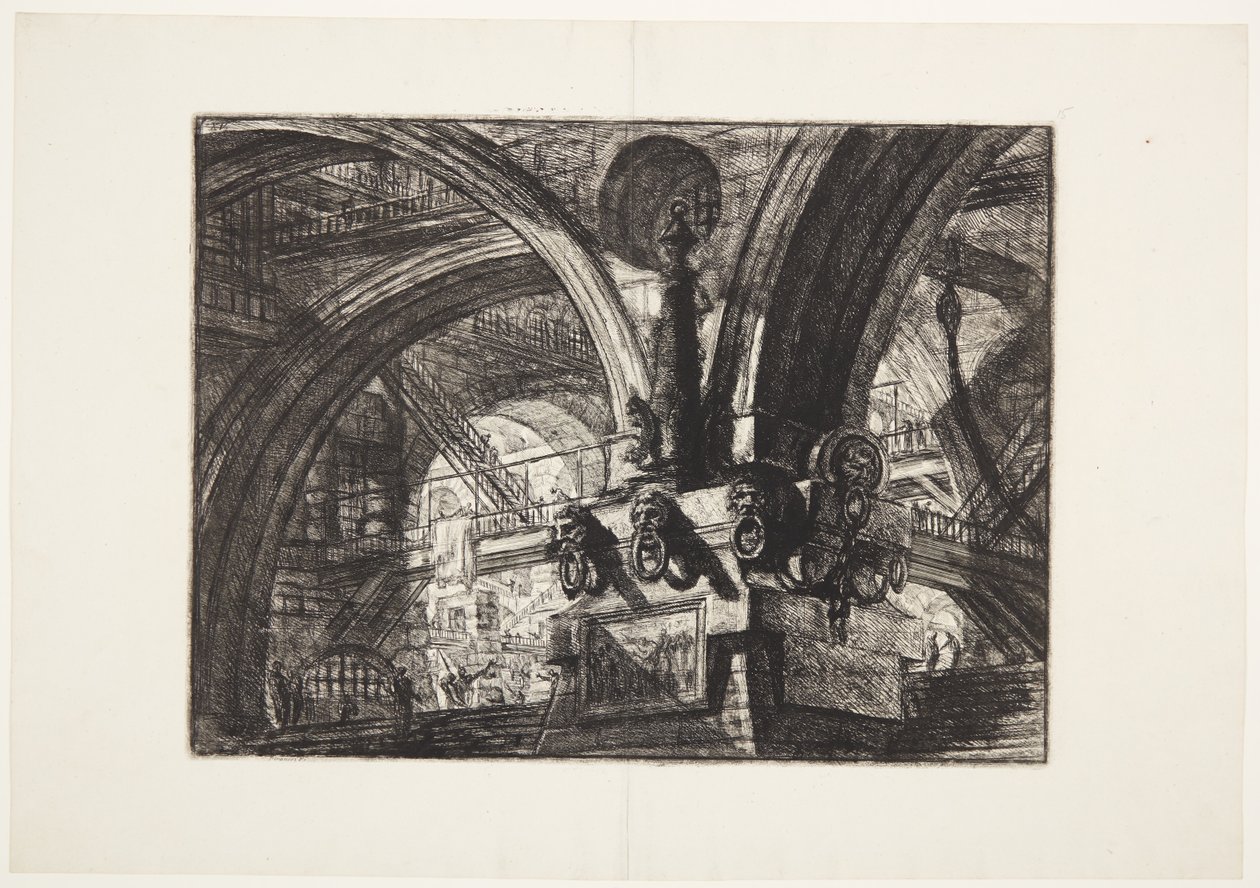 Bryggen med en lampe av Giovanni Battista Piranesi