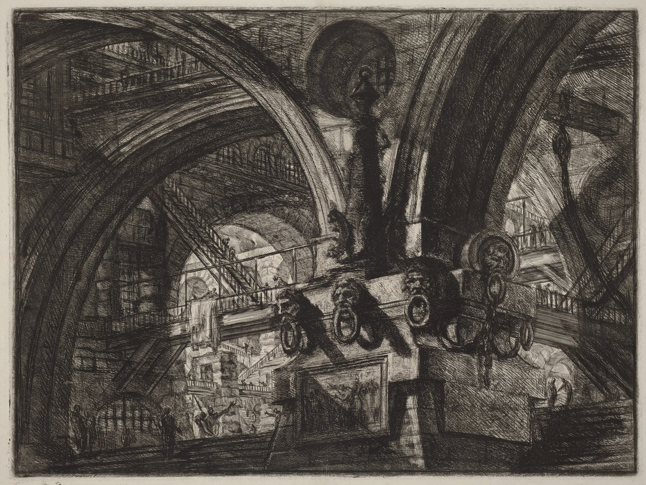 Bryggen med en lampe av Giovanni Battista Piranesi