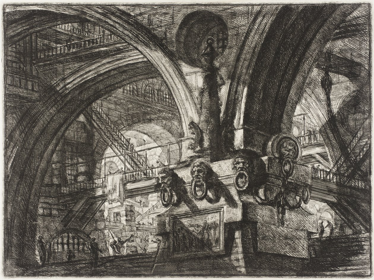 Bryggen med en lampe av Giovanni Battista Piranesi